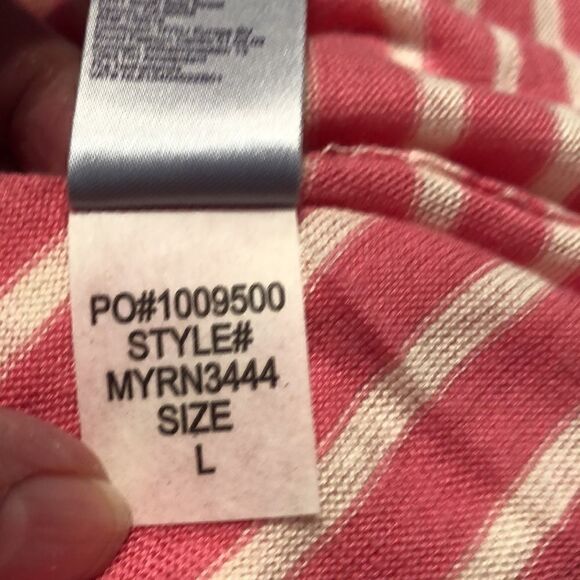 NYDJ Serra striped linen blend sweater in pink Size L - Picture 9 of 13